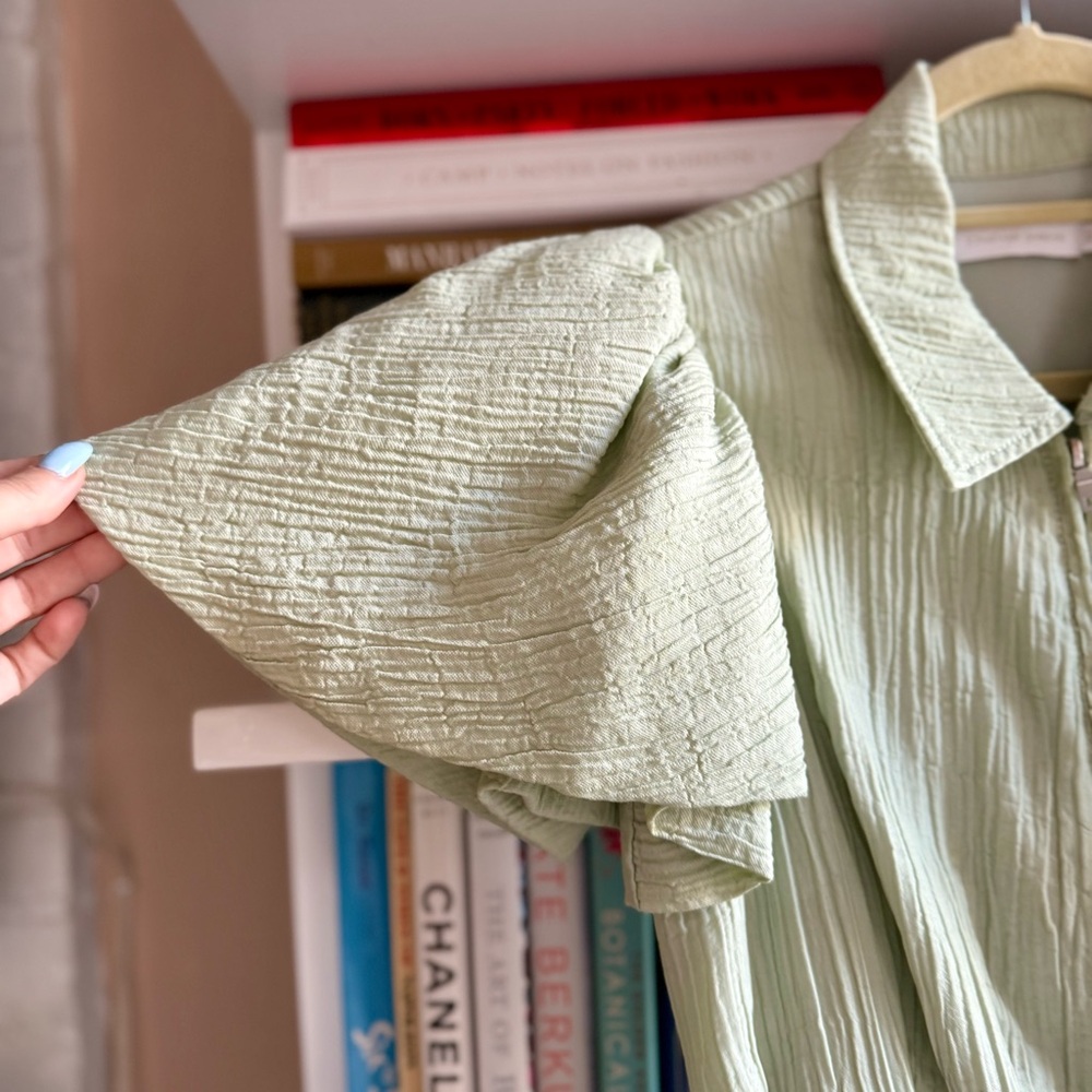 Jonathan Simkhai Green Pleated Mini Dress - Picture 8 of 12